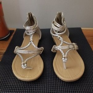 Maurices snake skin, strappy flat sandal